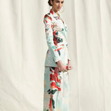 Satin Printed Pant Suit