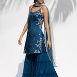 Saphire Blue Kurta Sharara Set