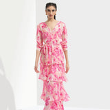 Sakura tiered maxi dress