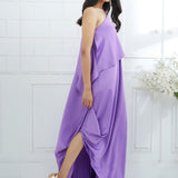 Lilac One Shoulder Cape Dress