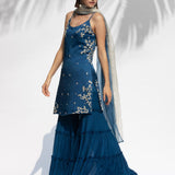 Saphire Blue Kurta Sharara Set