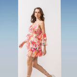 Schiffli Pink Multi Printed Short Dress