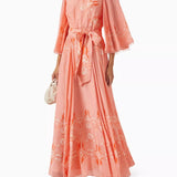 One Shoulder Belted Maxi Dress in Crepe