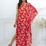 Red Printed Kaftan Dress
