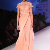 Blush Wave Saree Gown