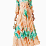 Handkerchief Printed Dress in Crepe Chiffon