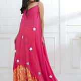 Fuchsia Embroidered Printed Lehenga set