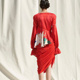 Peplum Top With Drape Skirt