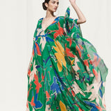 Tropical Green Kaftan Dress