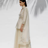 Ivory Tunic With Palazzo Pant Set
