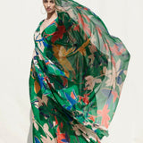 Tropical Green Kaftan Dress