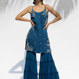 Saphire Blue Kurta Sharara Set