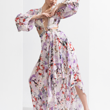 Purple Orchid Cutouts Chiffon Dress