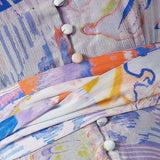 Marble Print Belted Maxi Dress in Chiffon