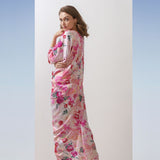 Satin Pink Multi Printed Kaftan