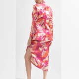 Fuchsia Abstract Printed Blazer Set
