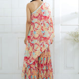 One Shoulder Printed Top With Sharara
