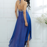 Blue Ombre Embellished Dress