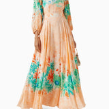 Handkerchief Printed Dress in Crepe Chiffon
