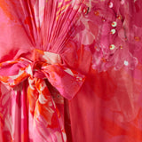 Asymmetric Cape Sleeve Maxi Dress in Chiffon