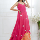 Fuchsia Embroidered Printed Lehenga set