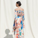 Drape Skirt With Off Shoulder Top
