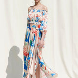 Drape Skirt With Off Shoulder Top