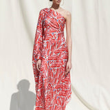 One Shoulder Drape Kaftan Dress