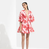 Mirrai Printed A-line Dress