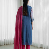 Straight Kurta Paired With Pants And Dupatta