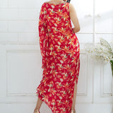 Red Printed Kaftan Dress