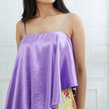 Lilac Asymmetric Printed Lehenga Set