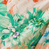 Handkerchief Printed Dress in Crepe Chiffon