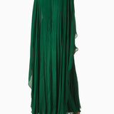 Pleated Cape Dress in Chiffon