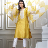 Yellow Dori Embroidered Kurta Set