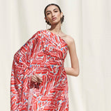 One Shoulder Drape Kaftan Dress