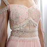 Peach Pink Dori And Hand Embroidered Anarkali