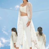 Ivory Embroidered Jacket Set