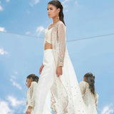 Ivory Embroidered Jacket Set