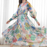 Hibiscus sequins asymmetric dress