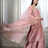 Dusty Pink Kurta Sharara Set