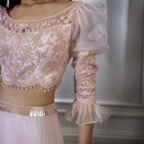 Soft Peach Dori Embroidered Lehenga Set