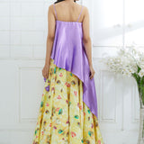 Lilac Asymmetric Printed Lehenga Set