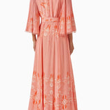 One Shoulder Belted Maxi Dress in Crepe