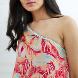 One Shoulder Printed Top With Sharara