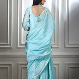 Aqua foil printed kurta Set