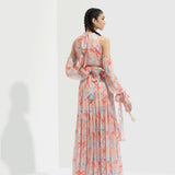 Rabenda Printed Long Dress With Side Slit