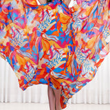 Pop Abstract Printed High Low Dress