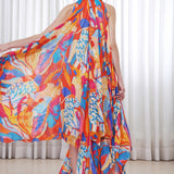 Pop Abstract Printed High Low Dress