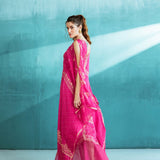 Fuchsia Pink Chiffon Kaftan Set